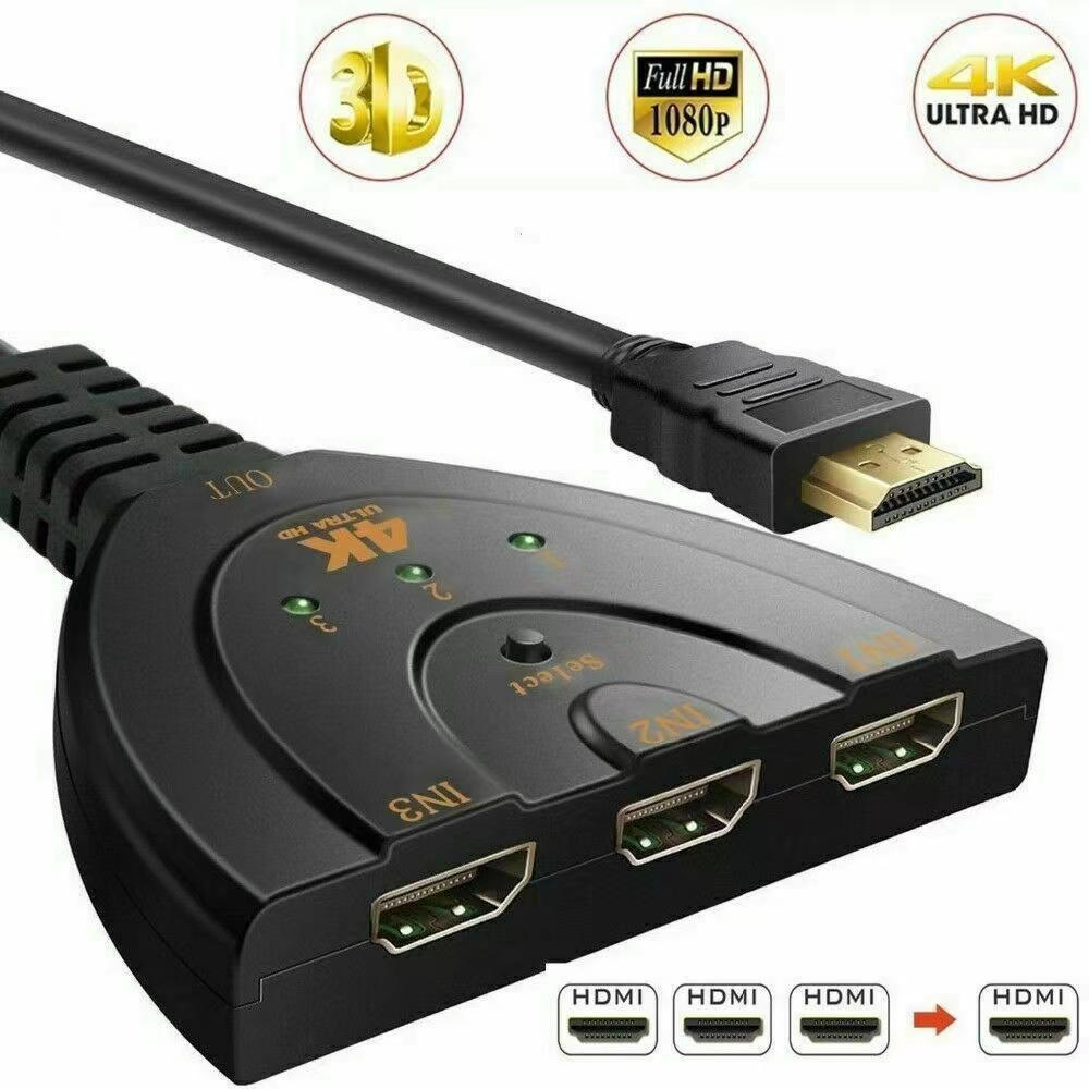 HDMI SWITCH 3 PORT 3 INPUT 1 OUTPUT / HDMI SWITCHER KABEL 3 PORT