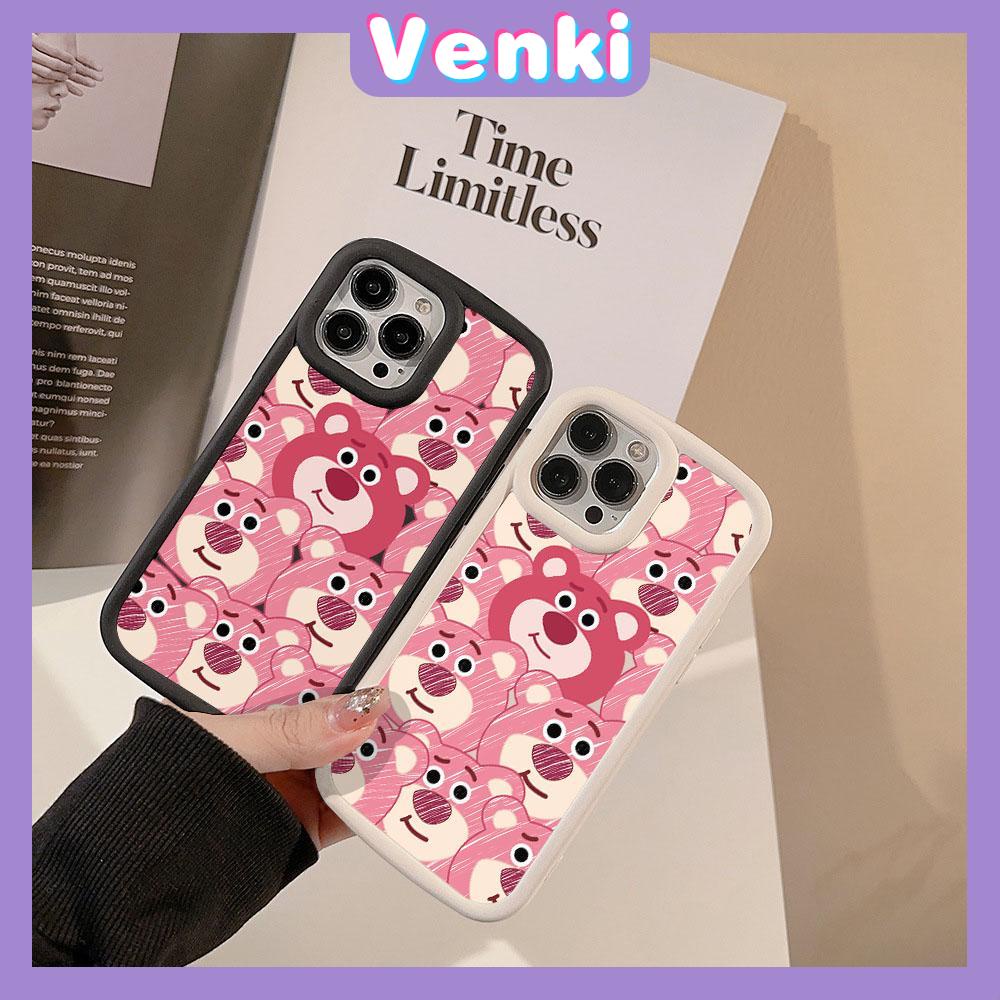 VENKI - For iPhone 11 iPhone Case Matte TPU Soft Case Black Beige Shockproof Protection Camera Strawberry and Bear Compatible with iPhone14 13 Pro max 12 Pro Max xr xs max 7 8Plus