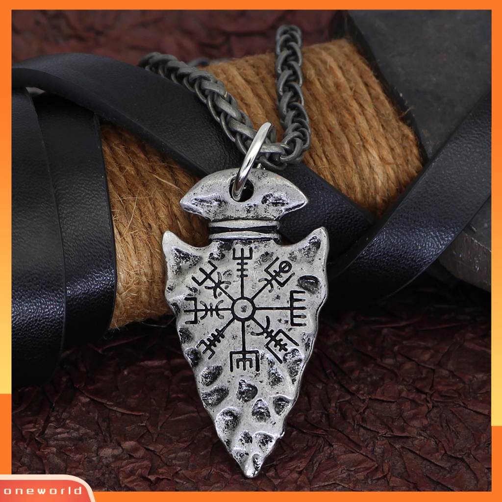 [EONE] Charm Kalung Desain Kompas Memutar Rantai Electroplating Anti Karat Liontin Leher Dekorasi Tahan Lama Gaya Vintage Sweater Liontin Kalung Aksesori Pakaian
