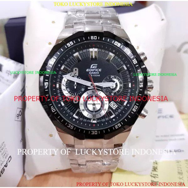 Jam Casio Edifice EFR 554D - 1A2VUDF Stainless SIlver Dial Black Exclusive dan Berkualitas