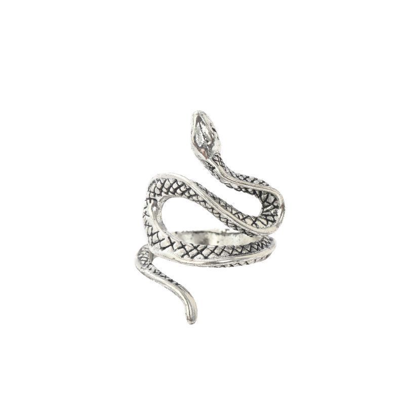 Gelap Trendy Keren Berbentuk Ular Gaya Punk Bahan Alloy Unik Trendy Open Ring