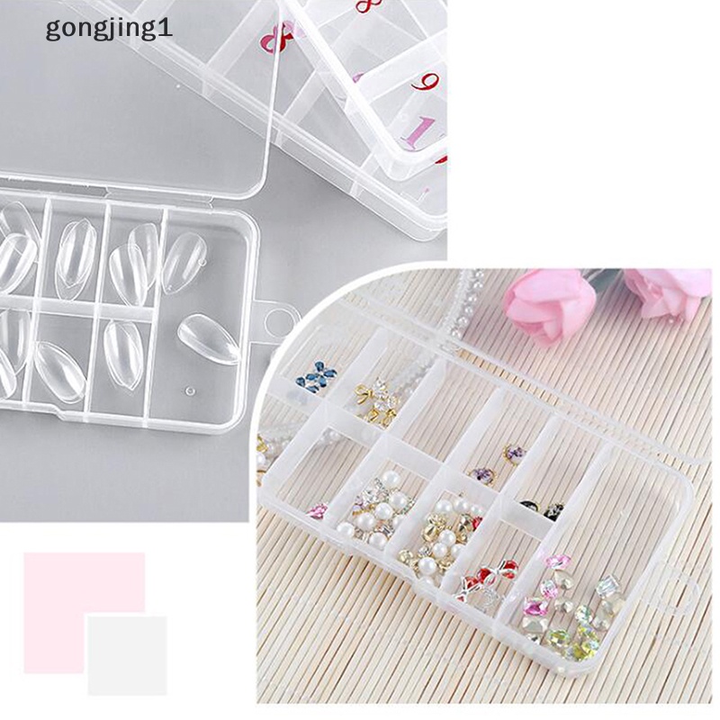 Ggg 10/11Grids Nail Art Rhinestones Permata Aksesoris Wadah Kosong Tempat Penyimpanan Case Box ID