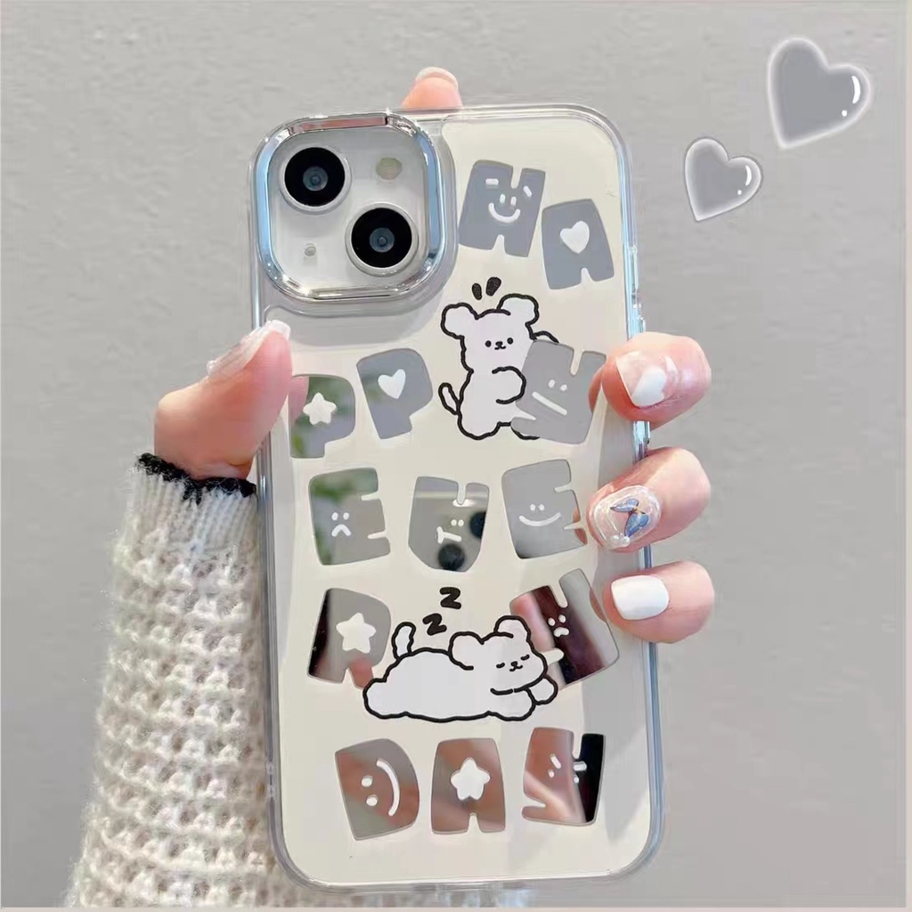 Cocok Untuk Iphone14 Pro Max iPhone Phone Case Cermin Casing Ponsel Kuat Kamera Perlindungan Tahan Guncangan Gaya Sederhana Kompatibel Dengan Iphone13 13pro 13prm iPhone 11 7Plus 8Plus Xr XS 12 Pro Max Casing Ponsel