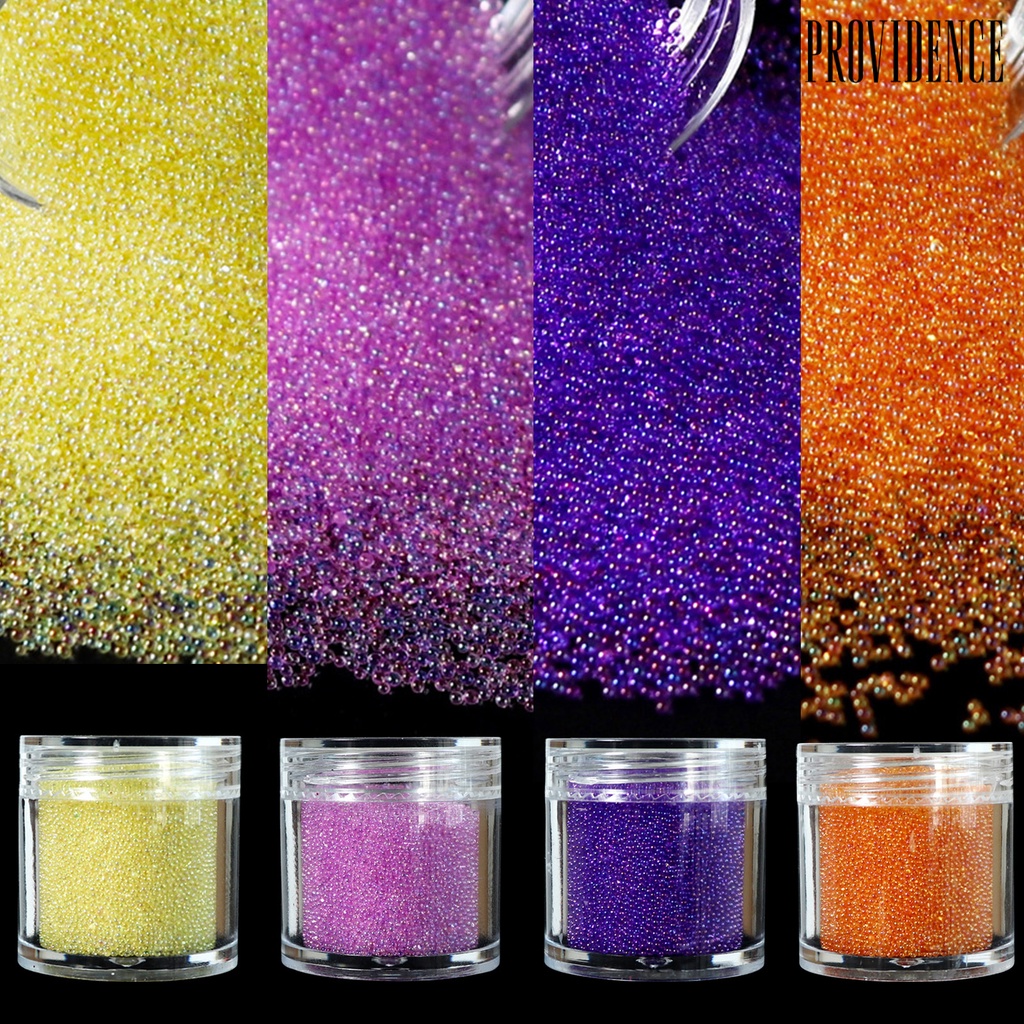 Providence 10ml Manik-Manik Nail Art Ada Lubang Tekstur Halus Warna Cerah Tempel Dengan Mudah Gelembung Manik-Manik Kaca DIY Pesona Kuku Untuk Salon Kuku