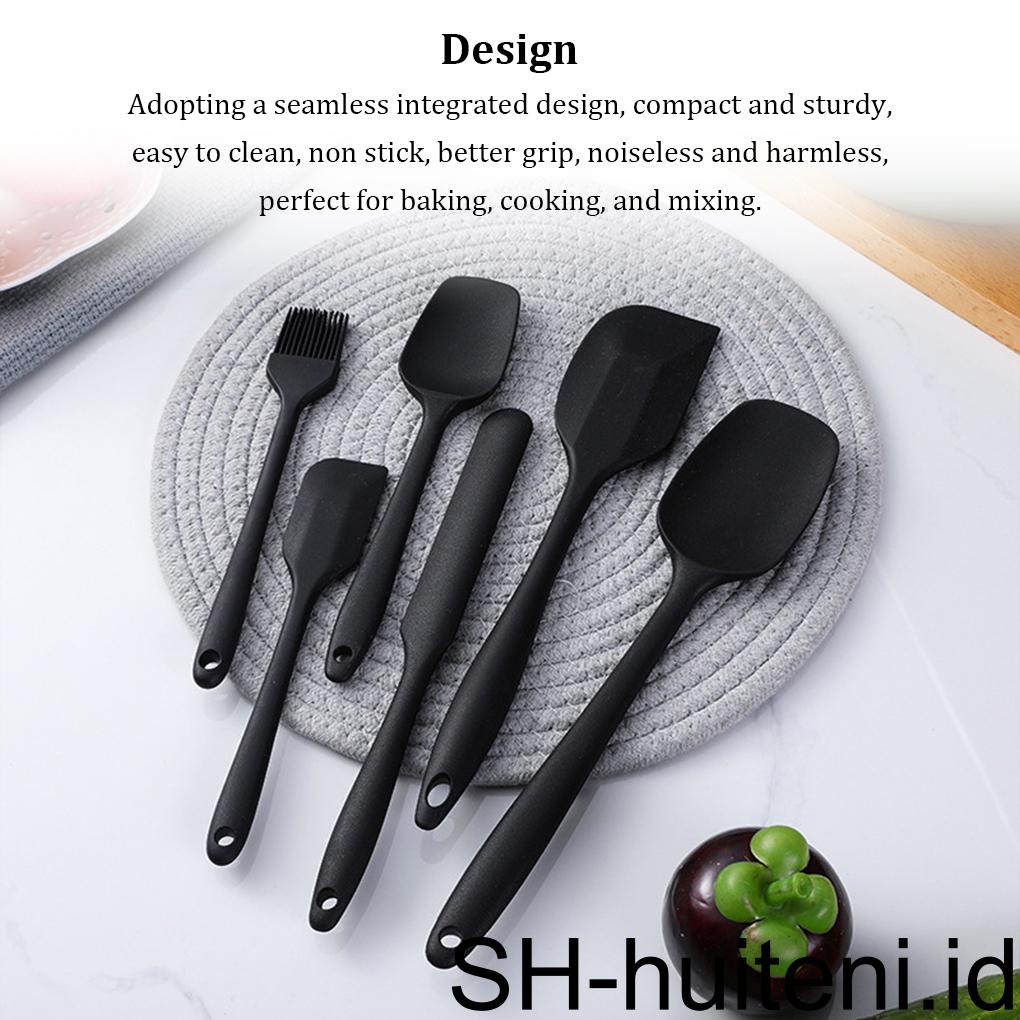 6pcs Spatula Set Peralatan Dapur Spatula Mentega Anti Lengket Brush Mixer Bakeware Tahan Panas Alat Baking Untuk