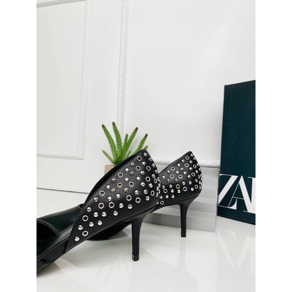 SEPATU WANITA HIGH HEELS ZS521 MOTIF POLKADOT METAL PREMIUM IMPORT
