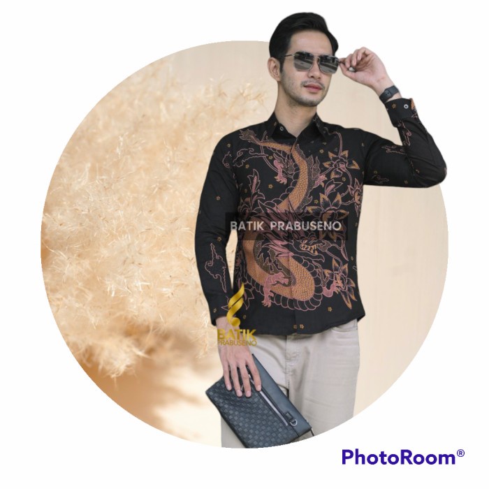 Batik Prabuseno Original Sandekala Baju pria panjang slimfit terbaru - S