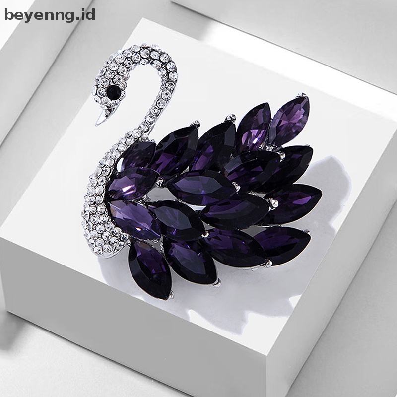 Beyen Bros Angsa Kristal Zirkon Vintage Untuk Wanita Pesta Perjamuan Brooch Perhiasan Hadiah ID