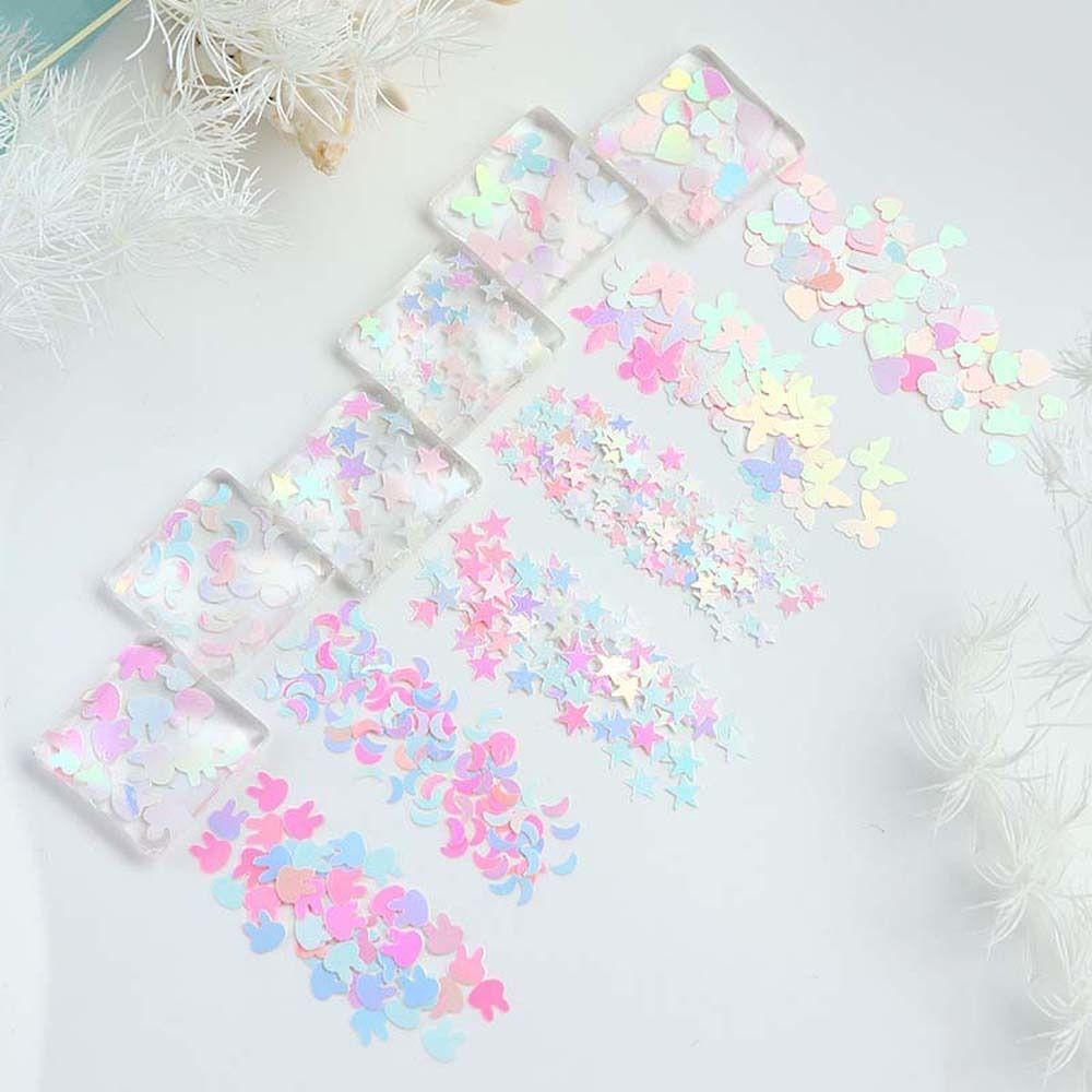 Nickolas1 Kuku Payet 12kisi Melamun Jepang Nail Art Cinta Hati Butterfly Star Moon Manicure Aksesoris Dekorasi Kuku