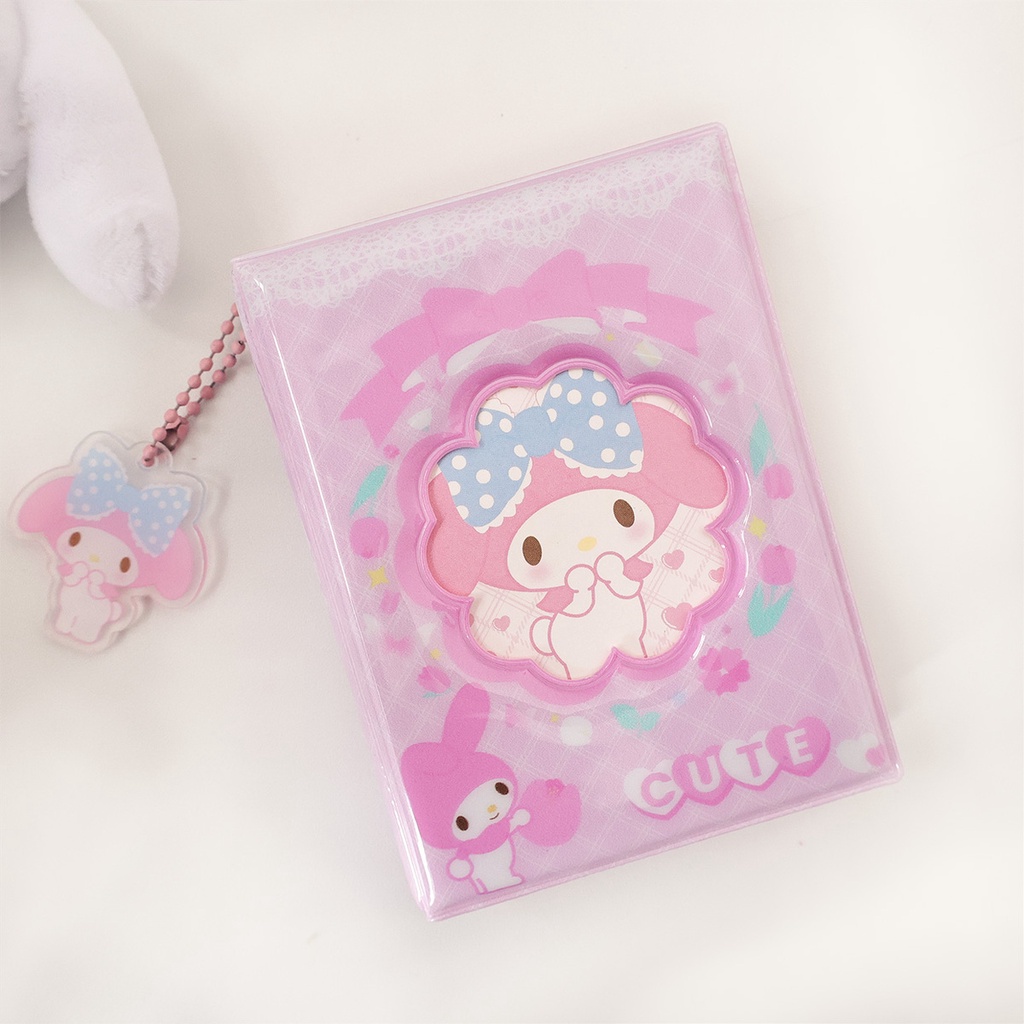 Galicici Sanrio Same Style Card Album/Album Penyimpanan Flower Hollow/Kuromi/Pochacco/Star Chasing Card Album Foto