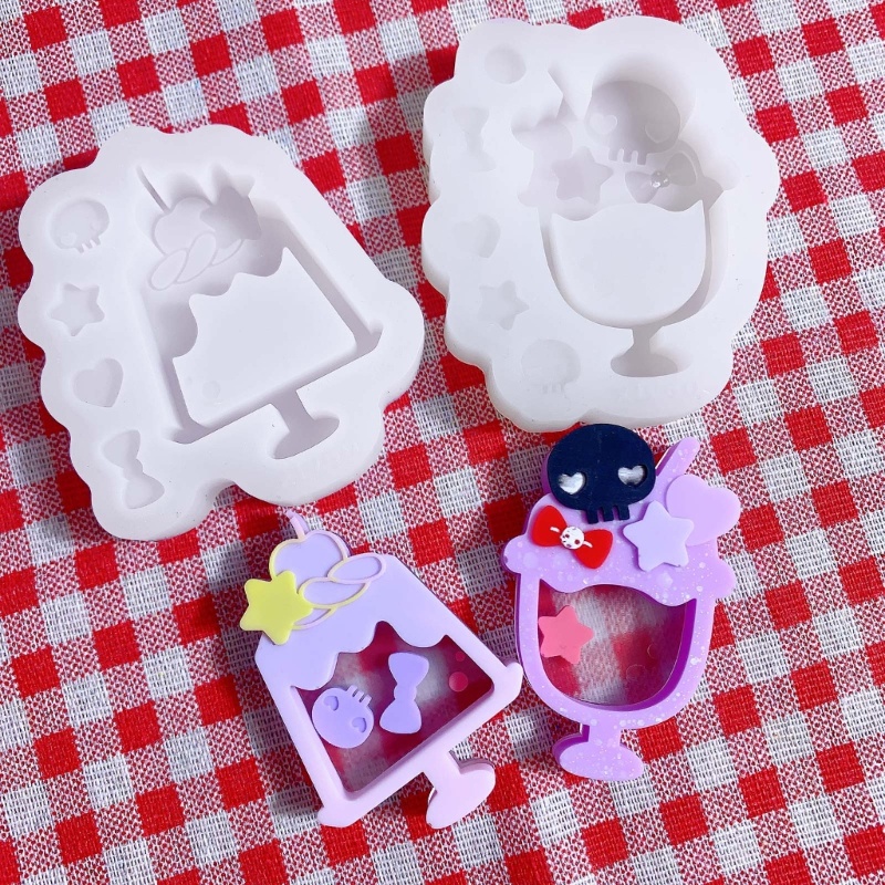 Sa Cetakan Silikon Pengocok Bentuk Es Krim Cetakan Resin Shaker Cetakan Resin Casting Bahan Silikon Untuk Craf Liontin DIY