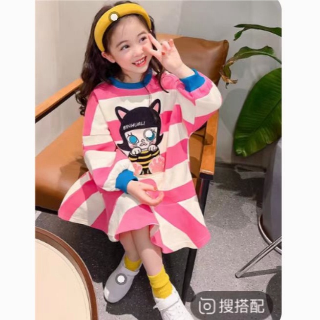 MAKABAKA COD  premium murah kualitas import  Korean Style Dress Sport Anak Perempuan Dress Manis Dre