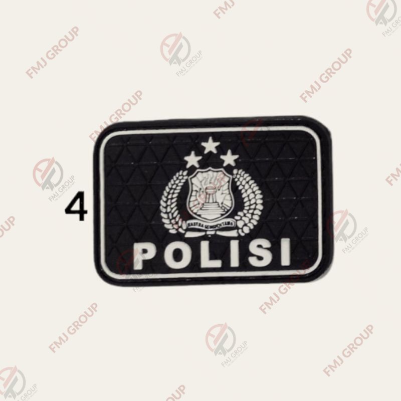 Emblem Patch Rubber POLISI Perekat Bet Logo POLISI TRIBRATA Logo POLICE