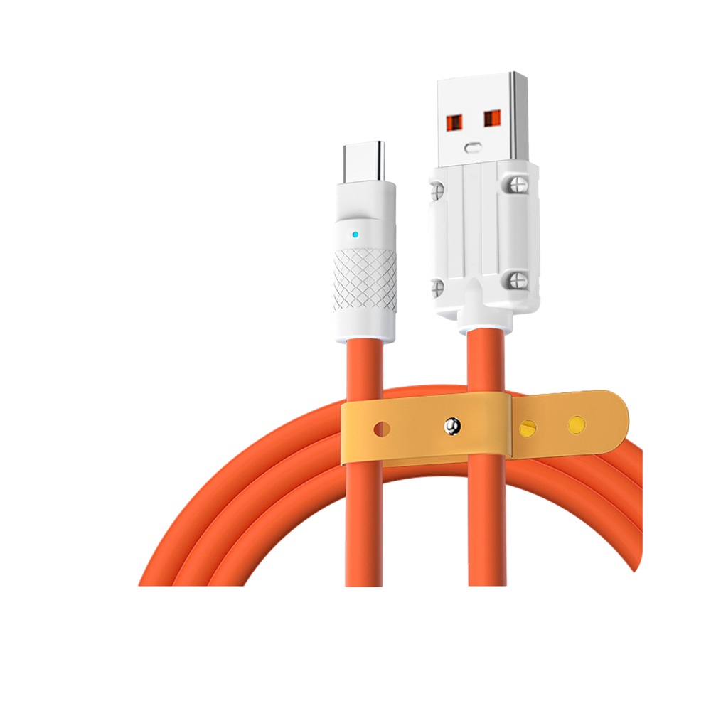 2.4a Type-C Kabel Data Silikon Cair Super Fast Charging Transmisi Data Android Kabel Data Lampu Kabel Cas Untuk IOS