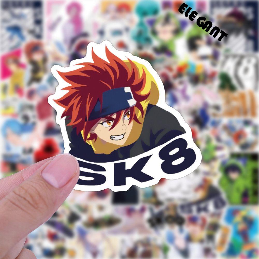 [Elegan] Sk8 the Anime Stiker Decal 50Pcs Koper DIY Dekorasi Ponsel Stiker Mainan Anak Notebook Dekorasi PVC Stiker Skateboard Dekorasi Tahan Air Sticker