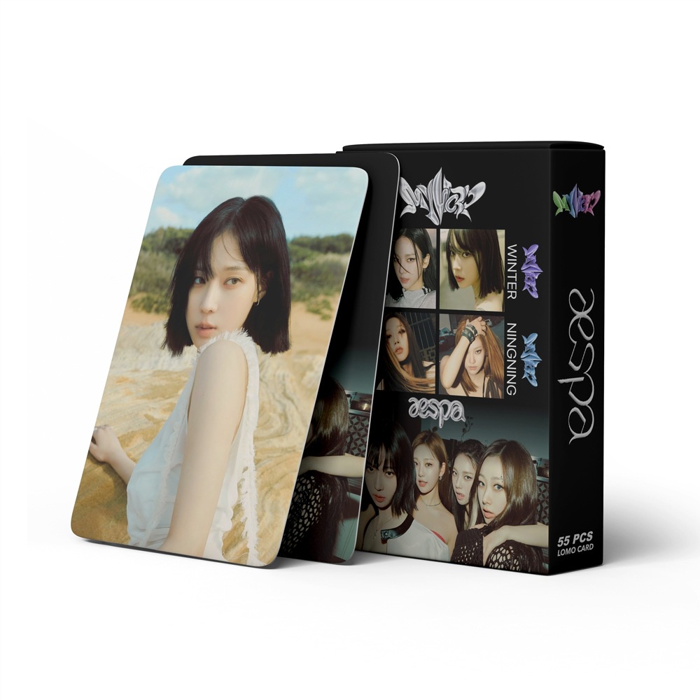 55pcs/box AESPA Mini 3rd Album MY WORLD Photocards Series KARINA NINGNING GISELLE WINTER Kartu Lomo Kpop Postcards