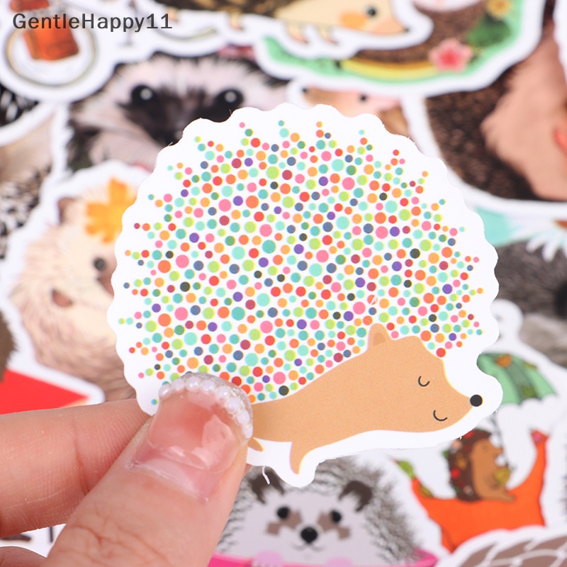 Gentlehappy 60Pcs Lucu Kartun Critter Landak Graffiti Stiker Tipis Tahan Air Stiker id