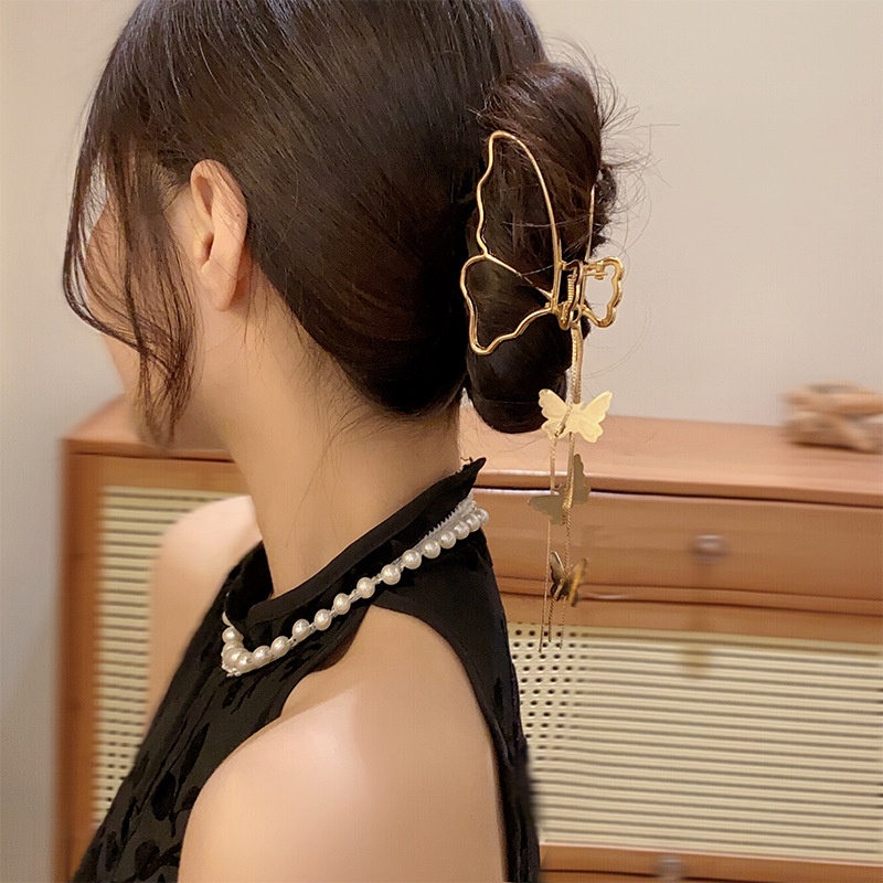 Alloy Kupu-Kupu Rumbai Rambut Cakar Rambut Klip Fashion Jepit Rambut Wanita Aksesoris Rambut