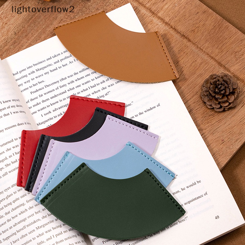 [lightoverflow2] Penanda Halaman Sudut Berbentuk Kipas Mini Handcrated Vintage Leather Bookmark For Bookmark Kulit Untuk Pelajar Pembaca Hadiah Anak [ID]
