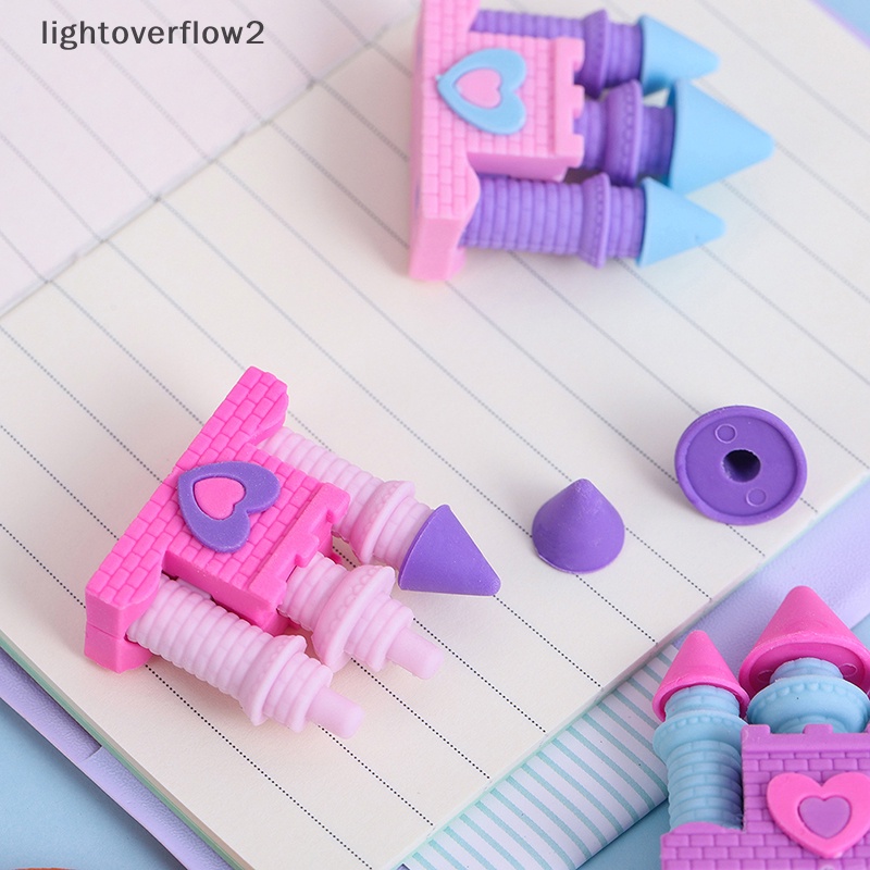 [lightoverflow2] 1pcs Creative Dream Castle Eraser Creative Student Wrig Drawing Rubber Pencil Eraser Lucu Perlengkapan Sekolah Alat Tulis Hadiah Anak [ID]