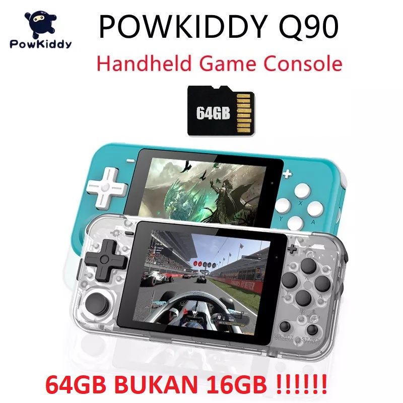 AKN88 -POWKIDDY Q90 Retro Games Handheld Console 64GB - Game Nostalgia Jadul