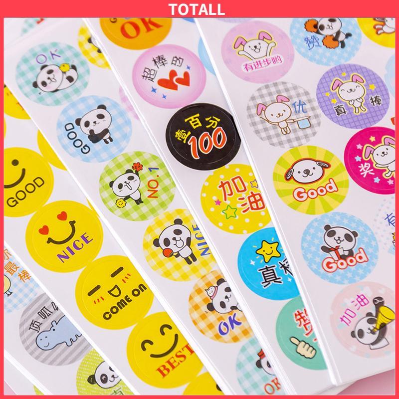 COD Cartoon Reward Stickers Animals Praise Label Stationery Sticker Mother Teacher Award Classic Toys School Supplies Kids Photo Album Decor-Totall