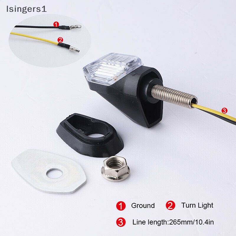 [lsingers1] 2x Motor Universal 1LED Amber Turn Bike Indikator Sinyal Lampu Blinker Butik