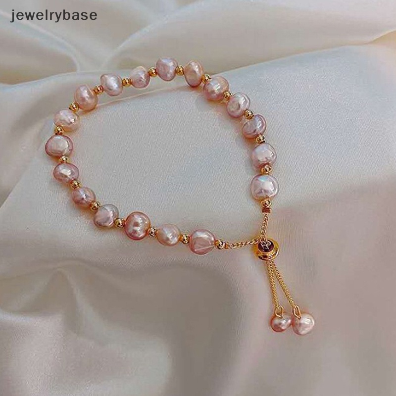 [jewelrybase] Baroque Gelang Mutiara Alami Sexy Untuk Wanita Gelang Fashion Lady Temperamen Gelang Perhiasan Korea Selatan Butik