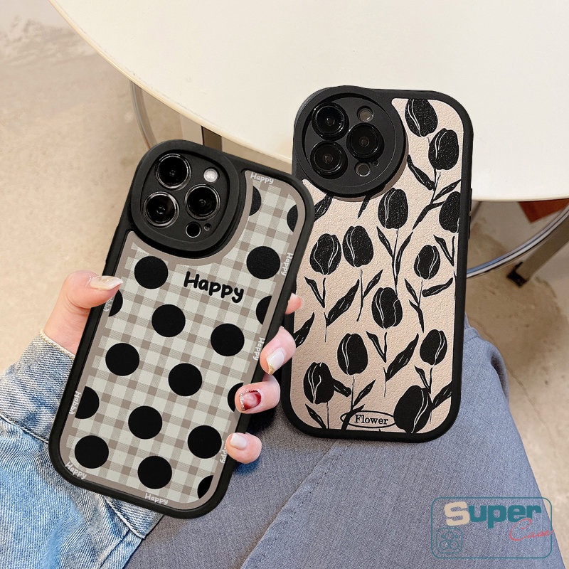 Casing Bunga Retro Untuk Redmi 12C 10a1 9 10A 10C 9A 9T 9C Redmi Note10 8 11 9 10s 11s 10 9s 11 9 Pro+POCO F4 X3 NFC Pro M3 Mi 11T 12 Vintage Tulip Kisi Gelombang Soft Cover Polos