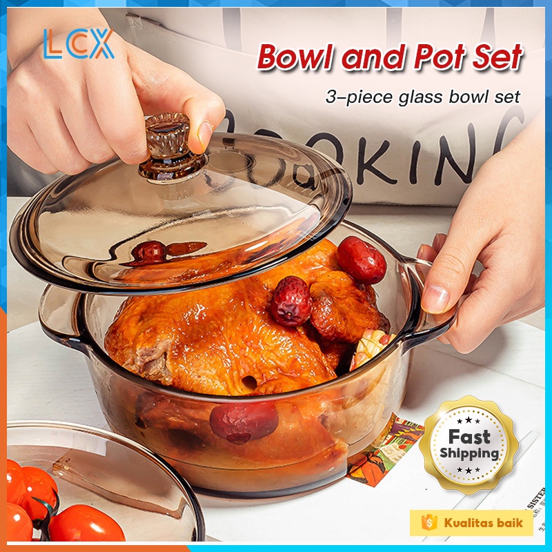 LCX Glass Pot Panci Elegan / Panci Kaca Transparant