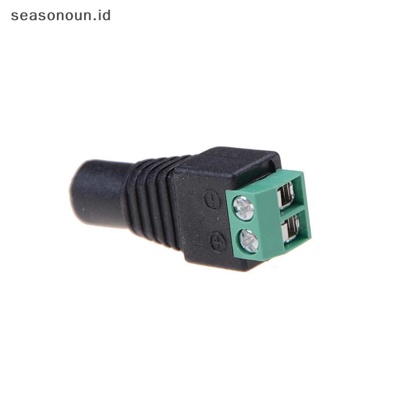 Seasonoun 2Pcs 2.1 x 5.5mm DC Power Female Plug Jack Konektor Adaptor Untuk CCTV DVR Light.