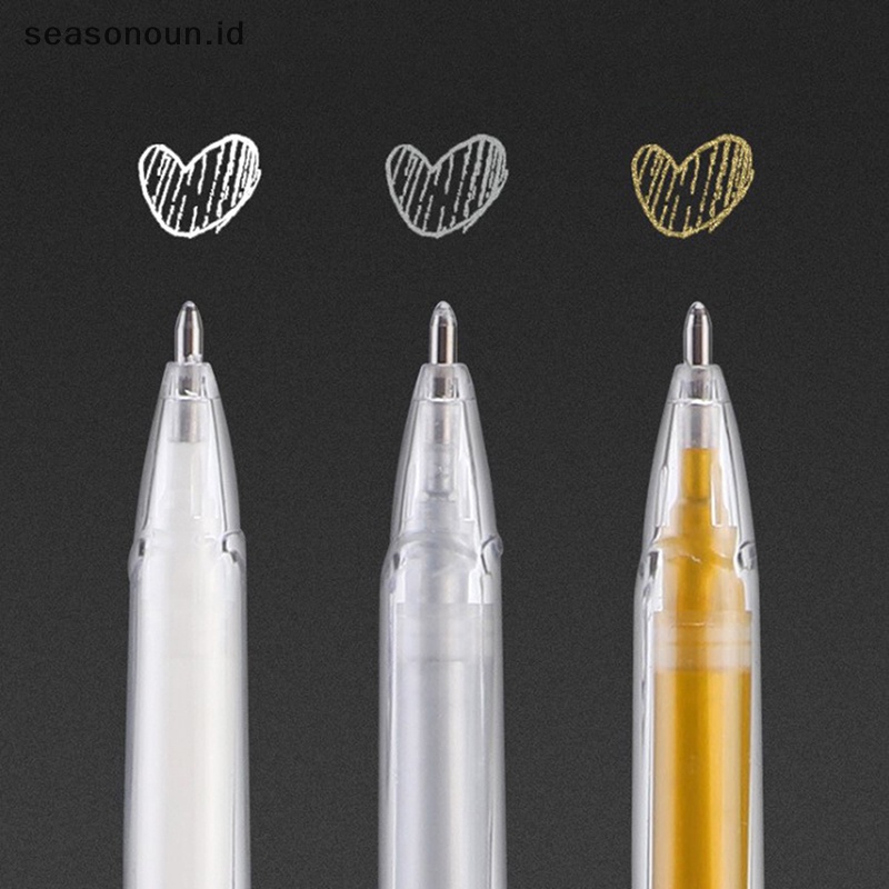 Seasonoun DIY Logam Tahan Air Permanen Cat Spidol Emas Putih Perak 1.0mm Resin Cetakan Pen Art paing Perlengkapan.