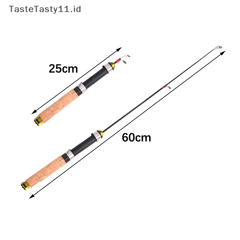 Tastetasty Joran Pancing Es Udang Teleskopik Ultra-Pendek FRP Fiber Fishing Reels Umpan Anti Slip Handle Casg Rod Tackle.