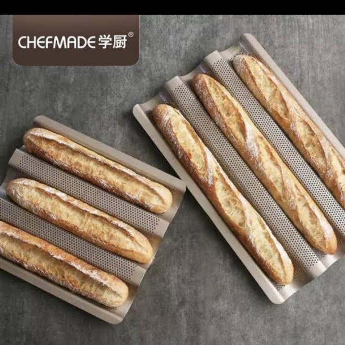 chefmade baguette tray wk9026 Large / loyang baget 38cm/ loyang roti / loyang kue