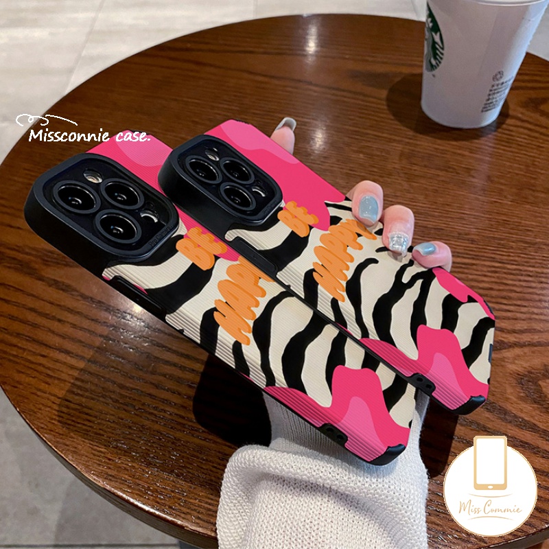 IPHONE Casing Ponsel Leopard Fashion Untuk Iphone7 8 Plus11 13 14 12 Pro Max X 7Plus XR XS Max Tekstur Kulit Mewah Motif Zebra Shockproof Silikon Lembut Tpu Cover