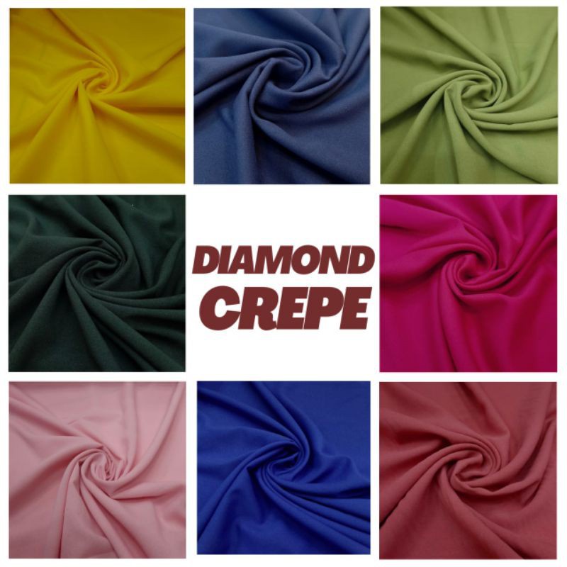 KAIN DIAMOND CREPE / DIAMOND CREPE ITALIANO GEORGETTE / KAIN CREPE POLOS / CREPE PREMIUM [ TERMURAH 