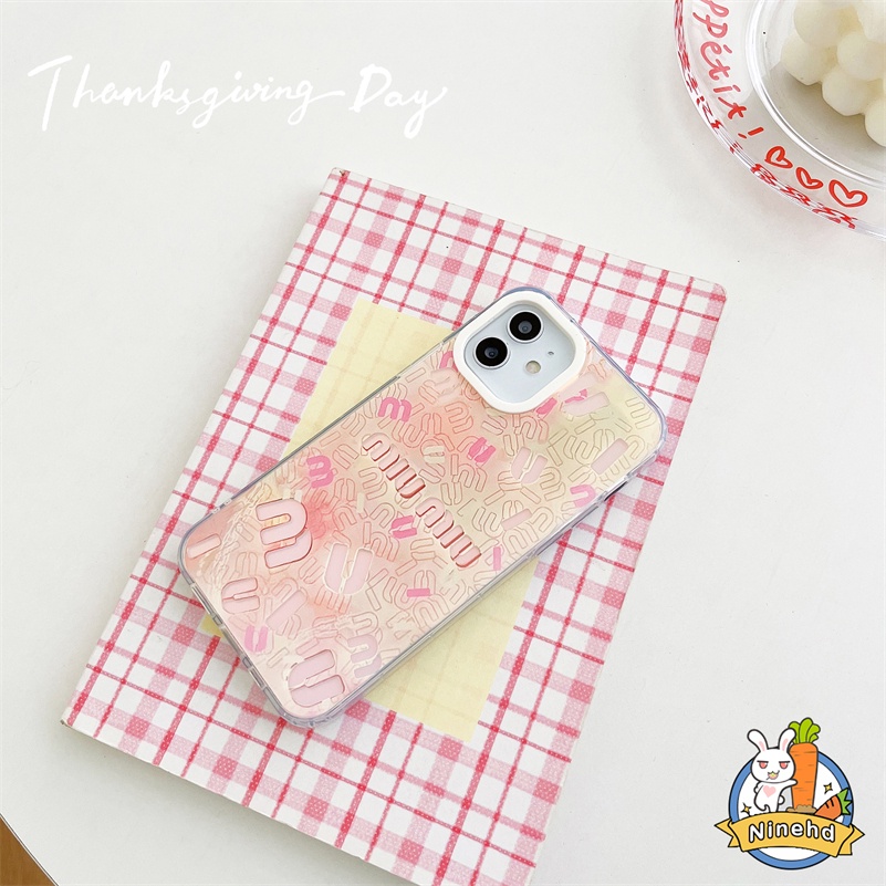 IPHONE Casing Kompatibel Untuk Iphone14 13 12 11 Pro Max X Xr Xs Max8 7 Plus SE 2020 Mewah Laser Pink Casing Ponsel Transparan Ultra Tipis Tahan Shockproof Lembut TPU Cover Pelindung