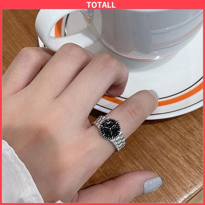 COD Cincin Watch Design Emas Perak Korean Ins Untuk Pria Dan Wanita Personalize Ring-Totall