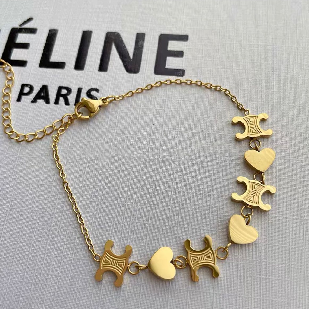 Gelang tangan herline titanium stainless steel 316L anti karat harga grosir bisa bayar di tempat cod