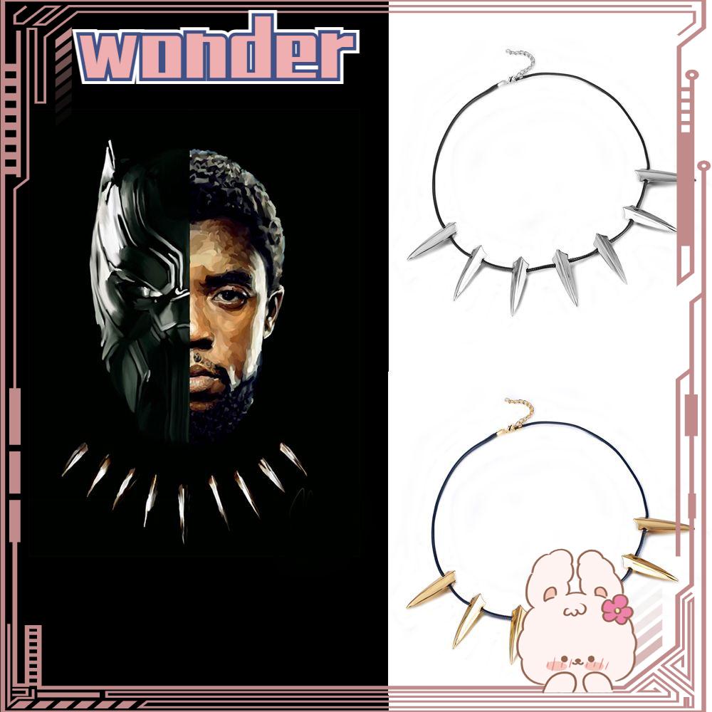 Wonder Wolves Bentuk Taring Kalung Souvenir Perhiasan Pesta Halloween Gothic Film Sekitarnya Wakanda Hip Hop Black Panther