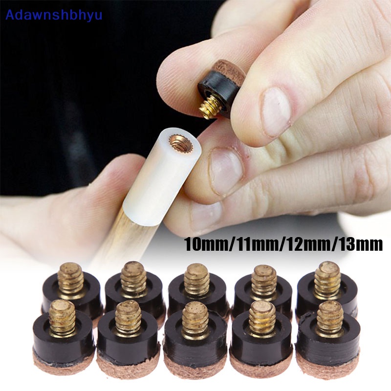 Adhyu 10PCs Screw On Cue Tips Untuk Stik Cue Kolam Renang Biliar Dan Bagian Snooker Cue ID