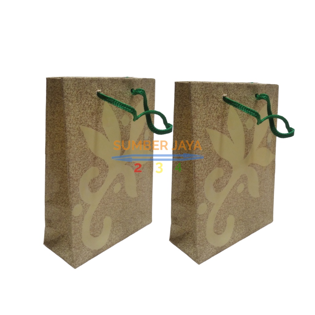 Paperbag Kecil Motif Ukuran 14 x 11 x 4 cm Tahan Air dan Minyak - CREAM