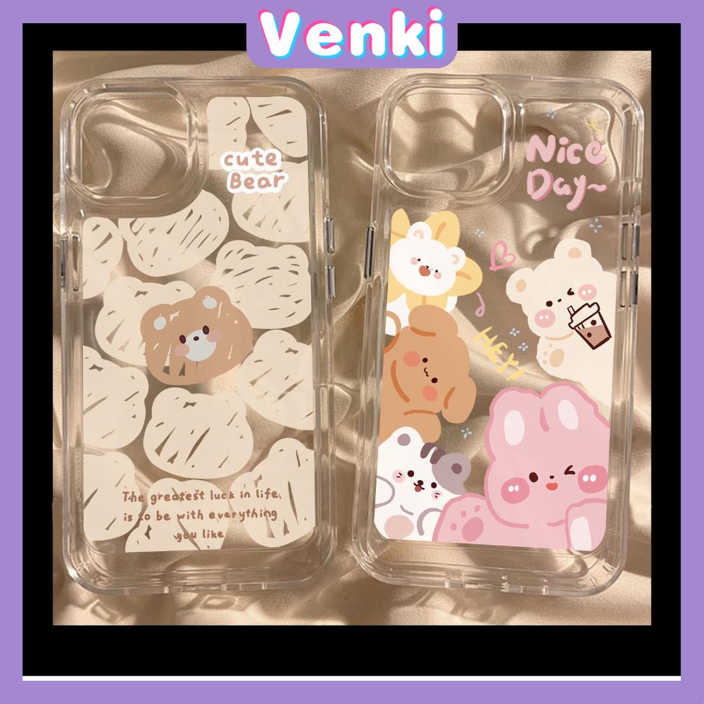 For iPhone 11 iPhone Case Clear Big Hole Space Case TPU Soft Case Shockproof Protection Camera Cute Bear Bunny Compatible with iPhone 14 13 Pro max 12 Pro Max 11 xr xs max 7 8Plus