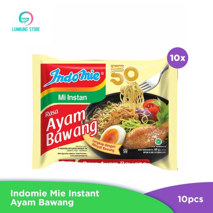 

Indomie Mie Instant Ayam Bawang 10 pcs