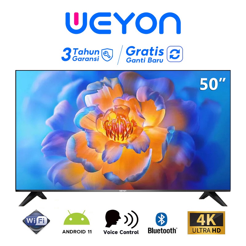 WEYON Smart TV LED 50 inch TV Android 11.0 Digital TV 4K UHD