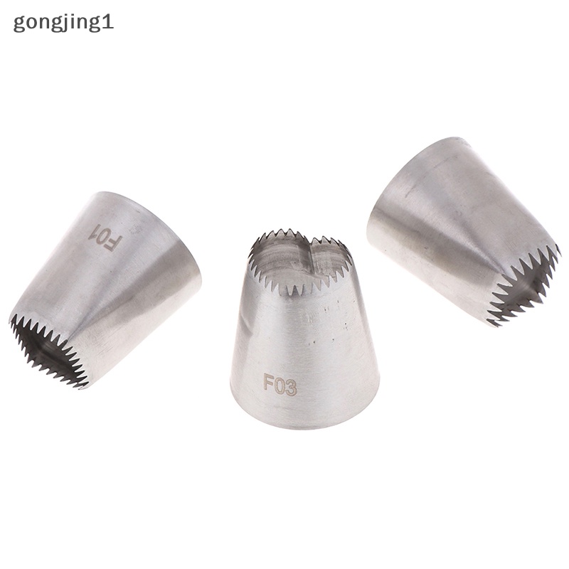 Ggg 3pcs Persegi Hati Icing Piping Nozzle Rusia DIY Cream Kue Pastry Tips Alat ID