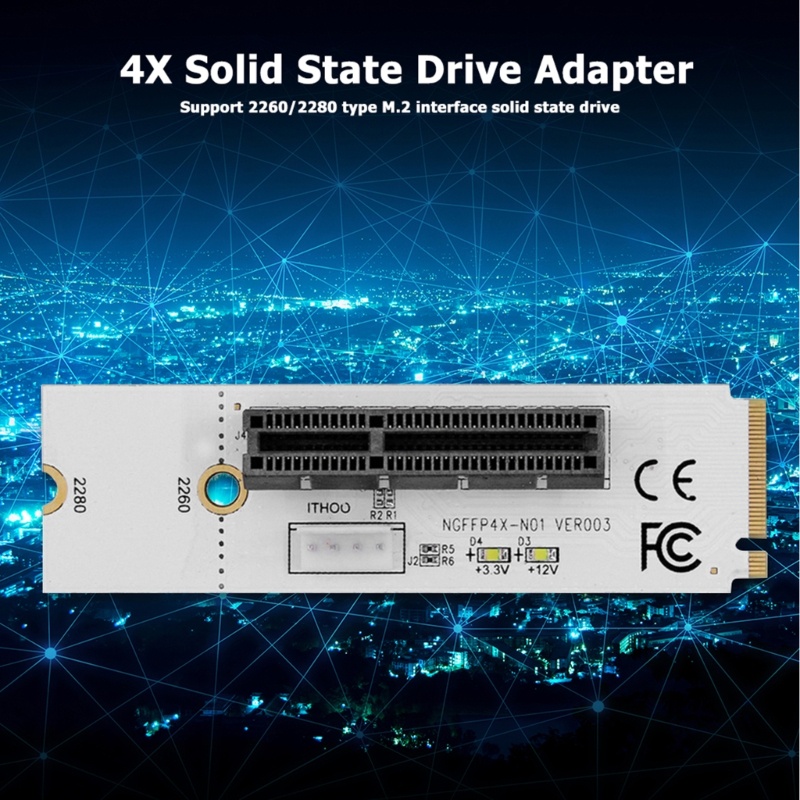 Bt Efisiensi NGFF M2 Key-m Adapter NGFFP4X-N02 Model Instalasi Simple