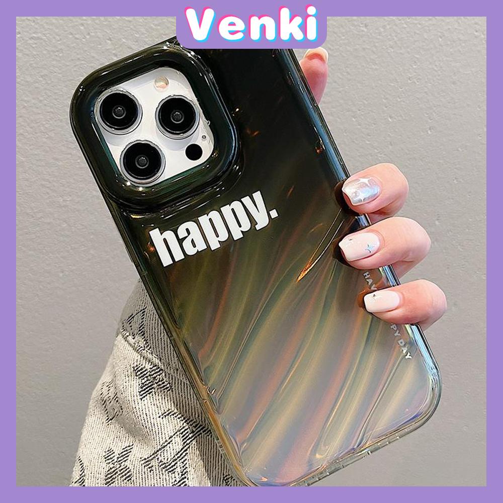 VENKI - For iPhone 11 iPhone Case Laser Reflective Transparent Phone Case TPU Soft Shockproof Airbag Case Protection Happy Lucky Compatible with iPhone 14 13 Pro max 12 Pro Max xr