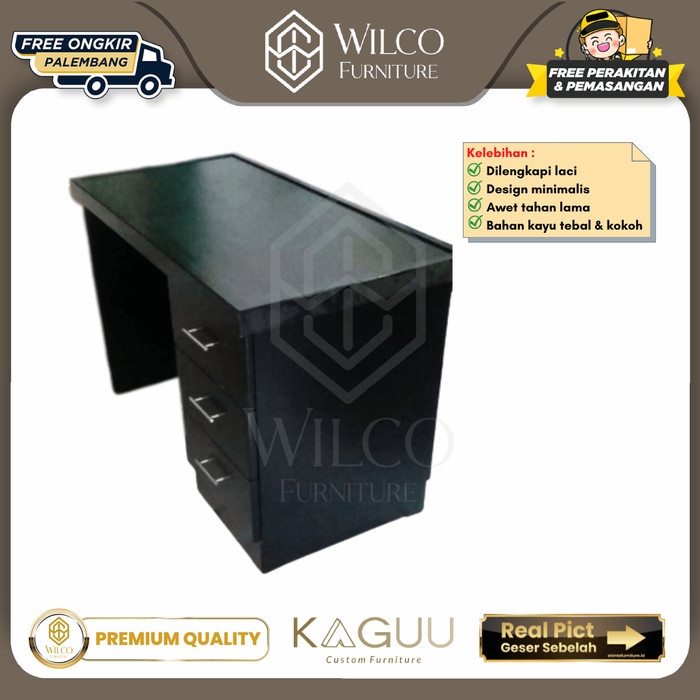 Meja Kantor 1/2 Biro HPL Minimalis / Meja Direktur Custom 120Cm PLG