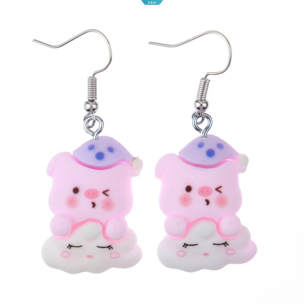 Kawaii Sanrios MyMelody Pom Pom Purin Kuromi HelloKitty Kirby Kartun Anime Anting Lucu Kreatif Alloy Earrings Metal Pendant Perhiasan Hadiah [ZK]